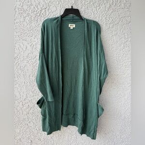 Pact Airplane open front Cardigan a green color organic cotton M/L